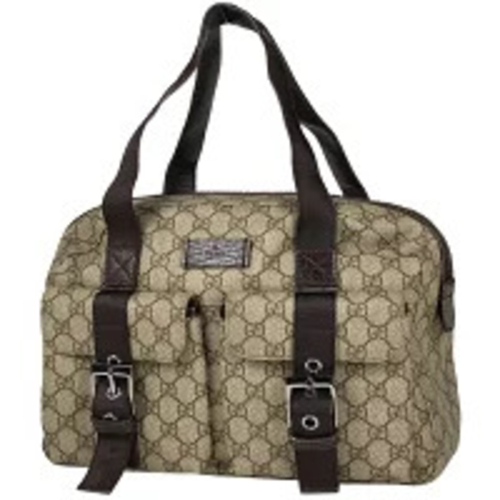 Gucci GG handbag Boston bag Supreme canvas beige brown